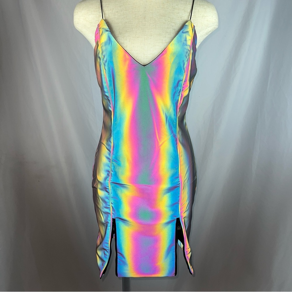 Photo reflective holographic dress